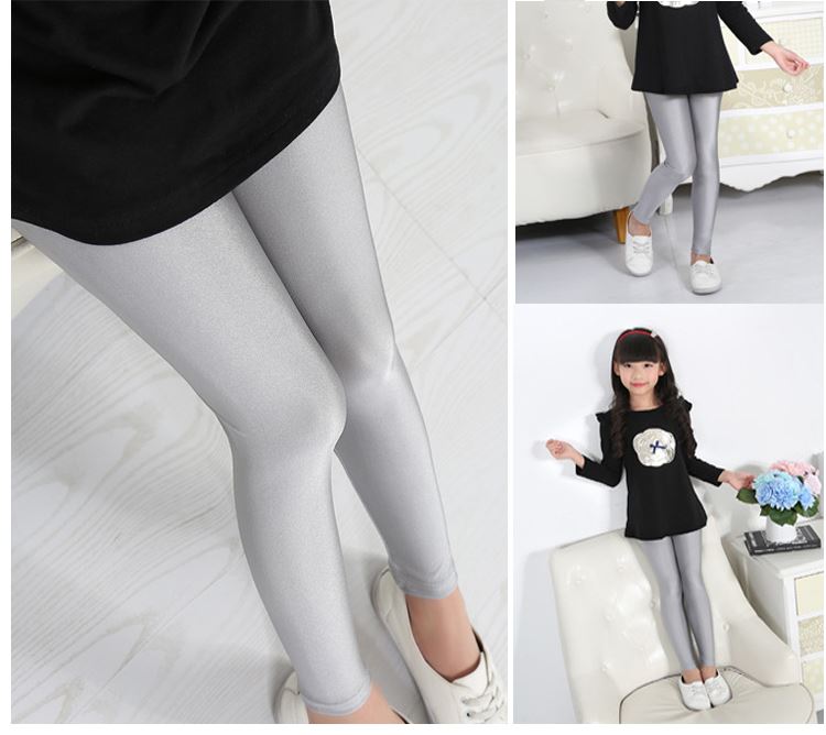 Quần bé gái sáng bóng cộng với quần legging nhung trẻ em phiên bản Hàn Quốc của quần dài tự tu luyện quần bé dày ở trẻ lớn thời trang trung niên nữ cao cấp 