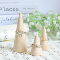 Solid wood ring to take picture props cone ring on display frame jewelry shoot background decoration fittings photography