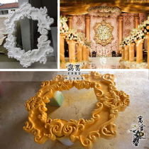 Golden frame photo frame European carved sculpture Custom rose end wedding stage foam carved model