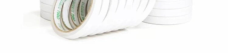 Deli 30401 băng keo hai mặt văn phòng cố định mạnh 12 mm văn phòng phẩm nhựa hai mặt sinh viên dán giấy - Băng keo
