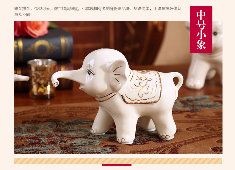 Auspicious sambo lucky elephant furnishing articles and sitting room ark adornment creative I household ceramics knick - knacks shelf