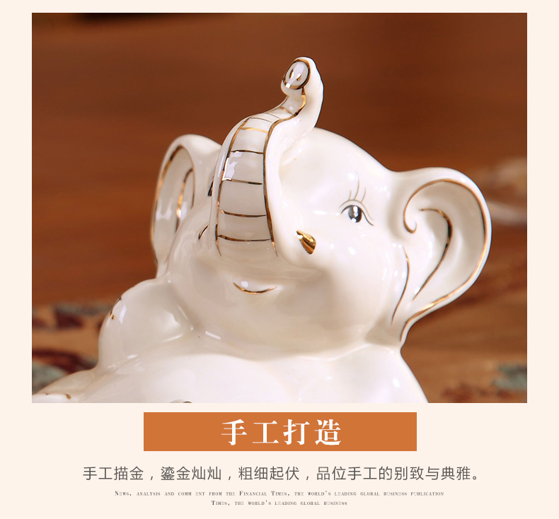 Creative wine accessories European - style wine rack furnishing articles modern contracted household ceramics lucky elephant sitting room decoration