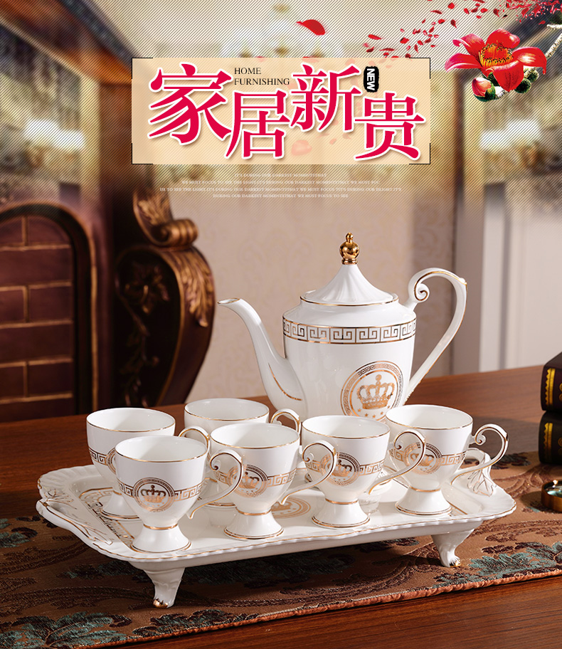 European ceramic tea set household contracted key-2 luxury English afternoon tea cups of coffee cup set the teapot