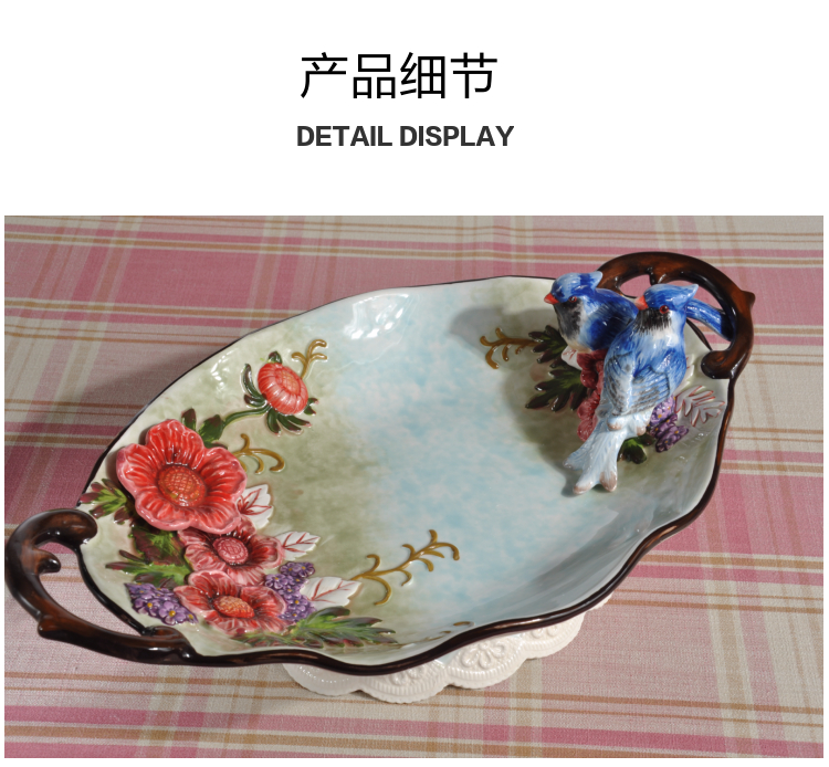 The magpies Chinese fruit bowl sitting room tea table creative ceramic fruit bowl place bridal wedding wedding gift ornament