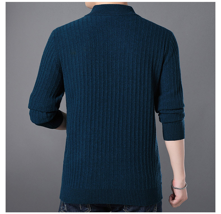 Áo len cashmere Chiamania cổ áo nam cao nửa cổ áo dây kéo áo len nam màu rắn chạm đáy áo len áo khoác nam 2021