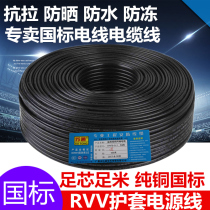 National standard copper core power cord two 2 core RVV1 0 1 5 2 5 4 square monitoring soft sheath wire and cable