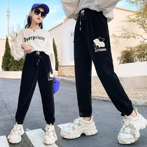 Girls in Spring and Autumn 2022 new Han edition of large childhood cordux casual trousers children in spring pants