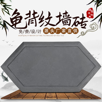 Sihe courtyard brick carving antique photo wall relief background wall green wall tile floor tile 35 * 18cm turtle QD032 blue brick