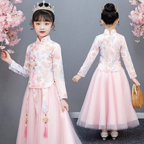 Girls Hanfu childrens clothing Princess jumpsuit foreign-year-old 4 Autumn clothing 5 Spring Autumn 6 long dress 7 dress