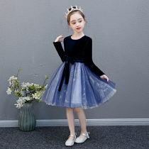 Girls dress childrens dress Princess puffy gauze skirt little girl foreign spring autumn spring dress 2021 new autumn