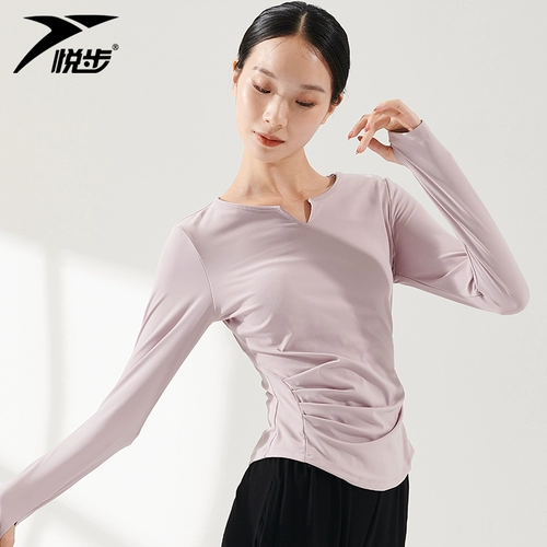 悦步 Современная быстросохнущая спортивная одежда, демисезонный лонгслив для спортзала для тренировок, V-образный вырез