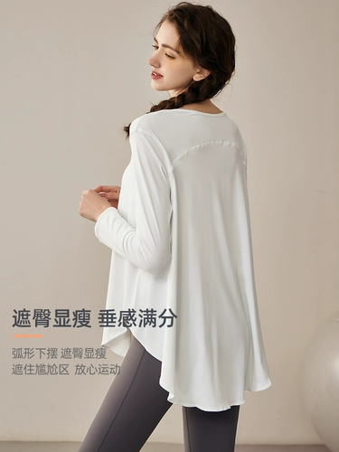 Спортивная дышащая одежда для йоги для тренировок, лонгслив для спортзала, футболка, свободный крой, большой размер