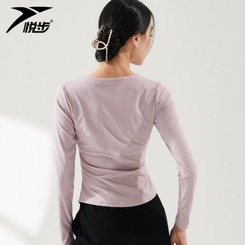 悦步 Современная быстросохнущая спортивная одежда, демисезонный лонгслив для спортзала для тренировок, V-образный вырез