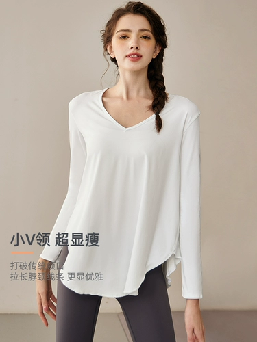 Спортивная дышащая одежда для йоги для тренировок, лонгслив для спортзала, футболка, свободный крой, большой размер