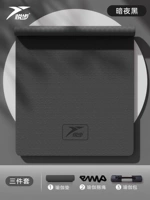 Черный комплект, коврик для йоги, рюкзак, с печатью вашего логотипа, 3 предмета