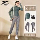 Демисезонный спортивный костюм, комплект для спортзала, лонгслив для тренировок, куртка, одежда для йоги, для бега, облегающий крой