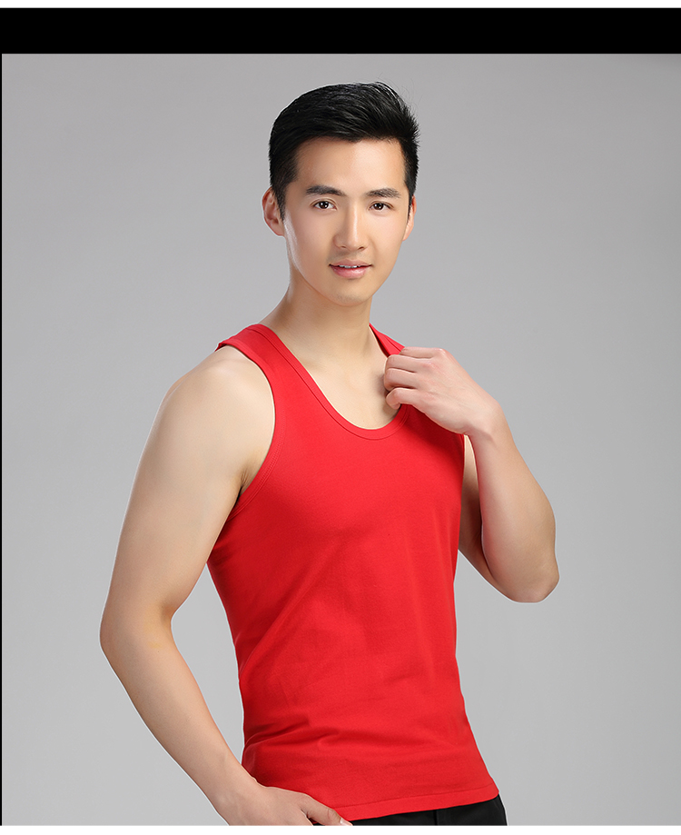 Nam vest cotton thanh niên thể thao mùa hè đáy triều trung niên lỏng lẻo cộng với phân bón XL cotton mồ hôi vest