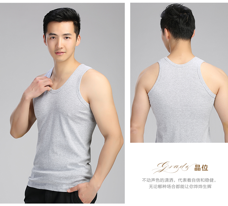 Nam vest cotton thanh niên thể thao mùa hè đáy triều trung niên lỏng lẻo cộng với phân bón XL cotton mồ hôi vest