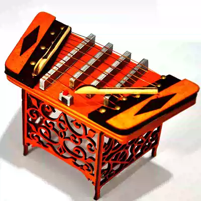 Mini musical instrument model Miniature dulcimer model Simulation dulcimer model