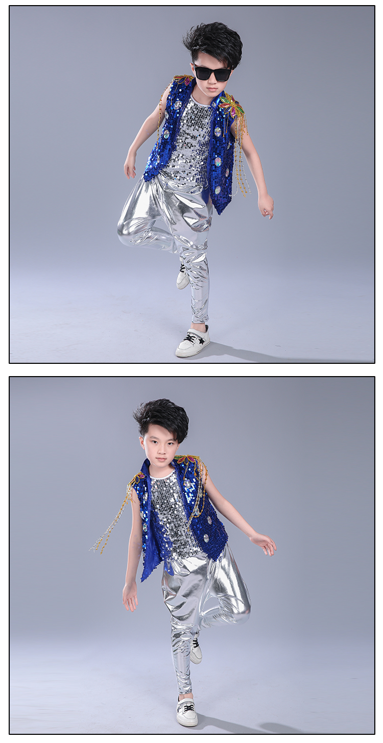 Trang phục Giáng sinh Jazz Trang phục Thiếu nhi Khiêu vũ Con trai Trống Cho thấy Fringe Set Phụ nữ mùa thu đồ bé trai