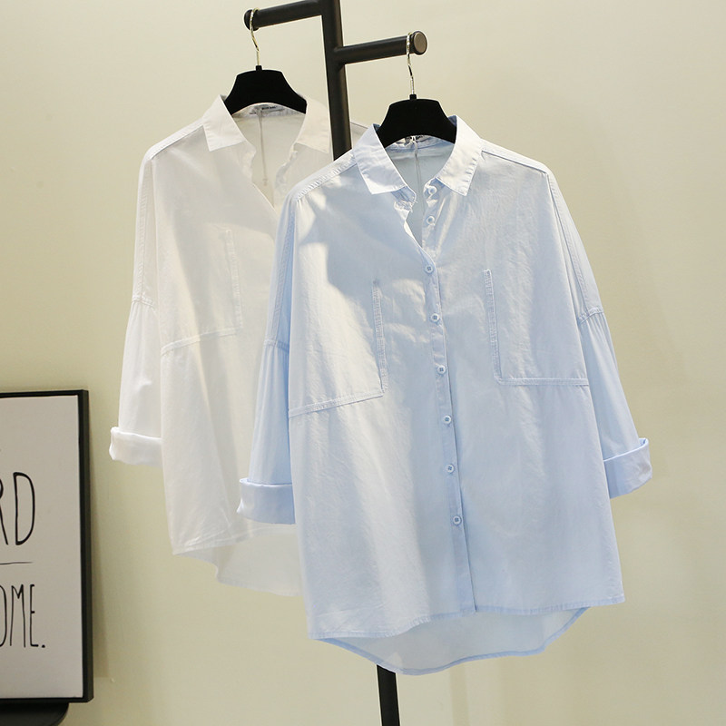 Hong Kong Tide Brand 2022 new long version loose slim shirt women casual shirt Joker comfortable top