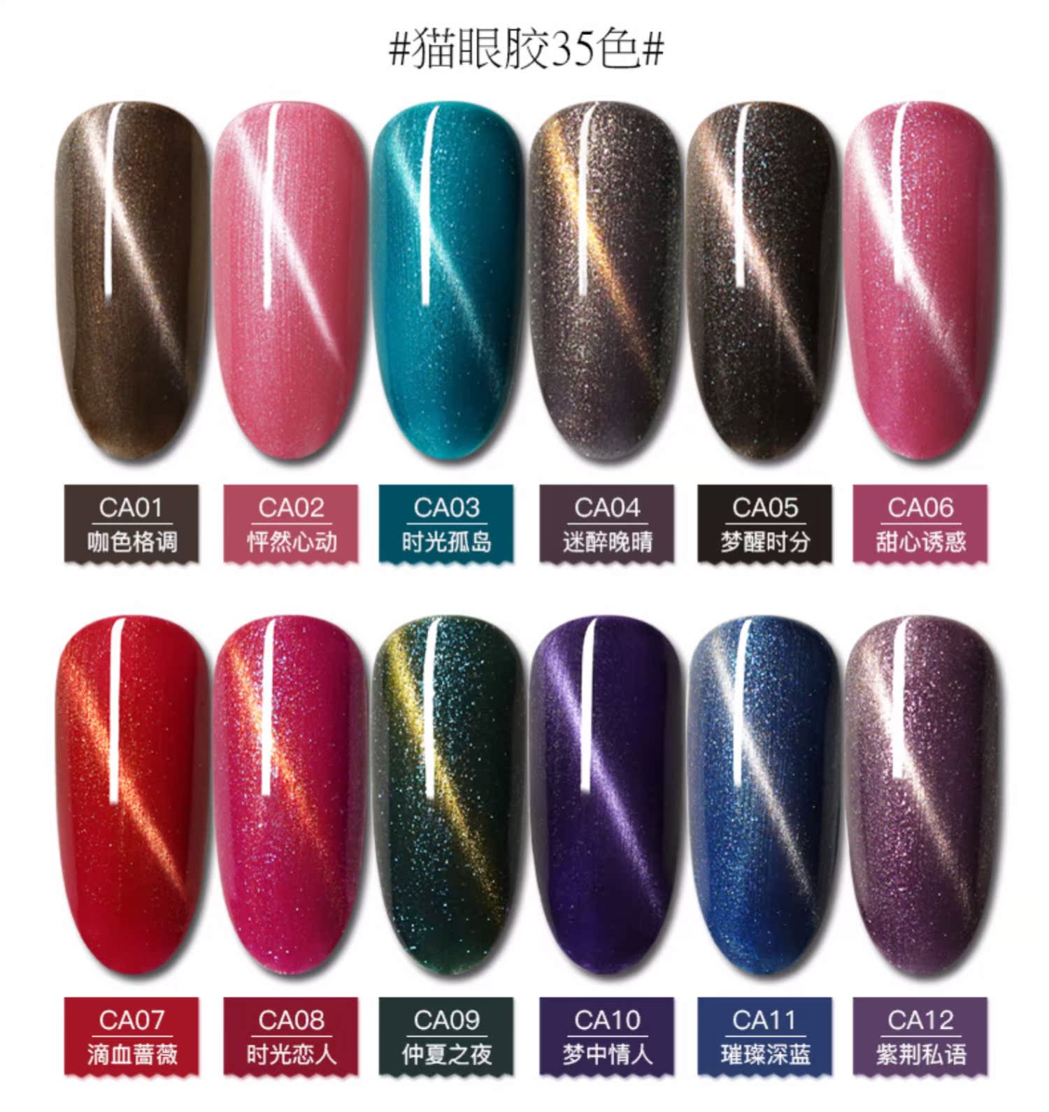 5D Starry Cat Eye Nail Set Set 2019 New Wide Cat Eye Keo Nail Art Shop Magnet Đặc biệt Nail Nail - Sơn móng tay / Móng tay và móng chân màu nail tôn da