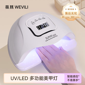 Nail Lamp with Blue Light and Red Light, Small Household Nail Lamp, Plug-In Quick-Drying Nail Polish Lamp, Special Lighting for Nail Art