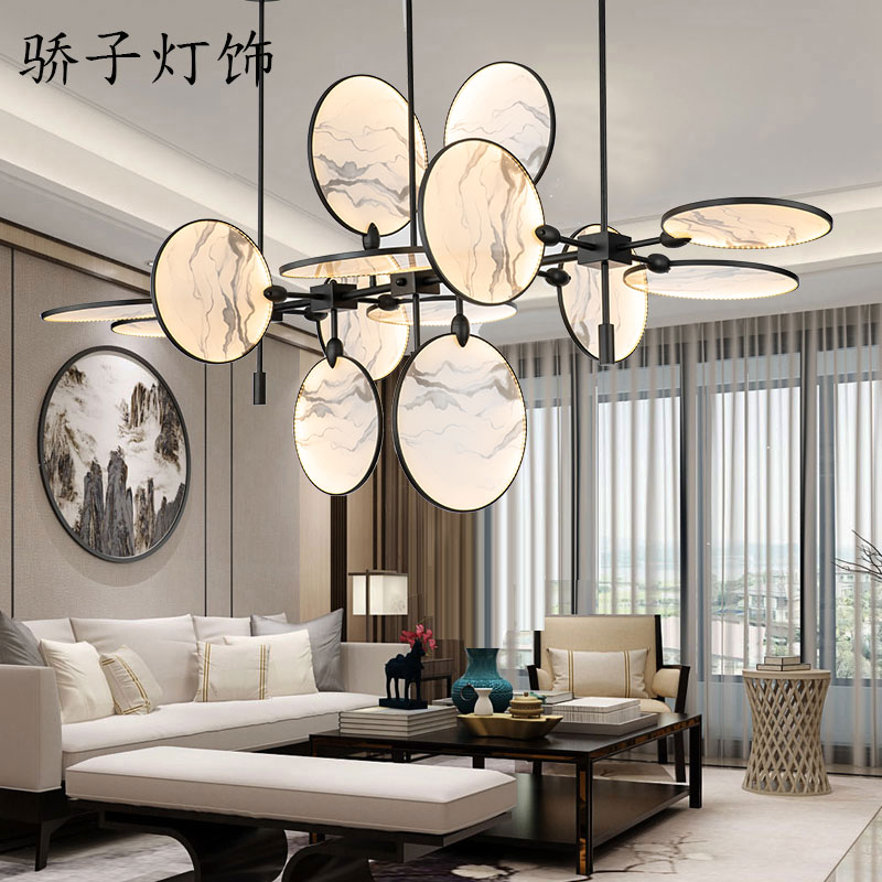 New Chinese Pendant Light Antique Ink Painting Living-room Bar Office Dining Room Dining Room Modern Minimalist Tea Room Tea House Zen