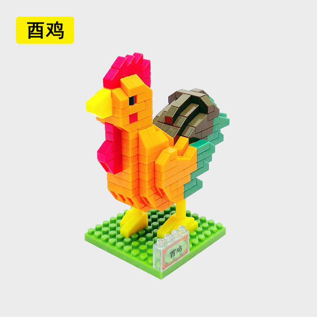 Jike Building Blocks Chinese Zodiac Educational 3D Cartoon Animal Building Blocks Children's Day Gift