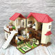 Forest animal family children's play house simulation villa set assembled castle light house toy gift box