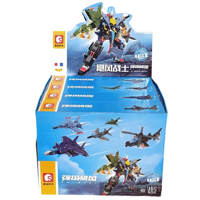 Senbao Building Blocks 202224 Strong Nation Four-In-One Hurricane Warrior Aviation Aircraft Mecha Fighter for Boys