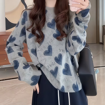 Lazy style sweater for women 2025 new autumn style loose design large size fat mm women's sweater top