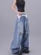 Ken Studio Tall Lace Trim Layered Ripped Scimitar Jeans Women's Wide-Leg Floor-Length Pants