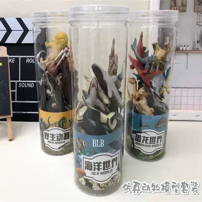 Dinosaur toys boy children's suit simulation marine animal plastic model triceratops Tyrannosaurus Rex barrel 12