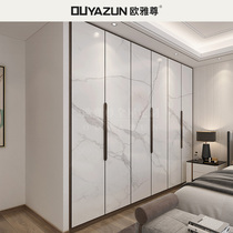  Ouyazun modern simple overall customized wardrobe sliding door cloakroom wardrobe imported door panel one door to the top