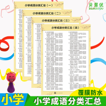 Primary school idioms Classification summary Stacked words Daquan Training Chinese Grades 1-6 Synonyms Antonyms Ancient poems 80