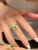 1 carat natural emerald ring, 18k gold natural diamond, clean crystal with good brilliance, exquisite style and versatile