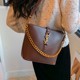 Retro fashion handbag for women 2023 new autumn and winter high-end casual bucket bag niche design crossbody bag