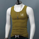 Thin vest men's summer slim-fit cotton sports hurdle print inner wear tight-fitting elastic bottoming sweatshirt tide