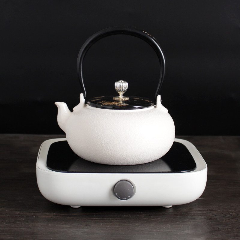 Taiwan Yingge burning pottery kettle soup boiling water teapot Australian white mud white glaze kung fu tea set