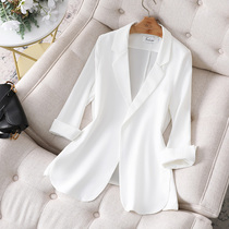 White chiffon small blazer women Summer thin 2021 new spring and autumn black casual small man suit jacket