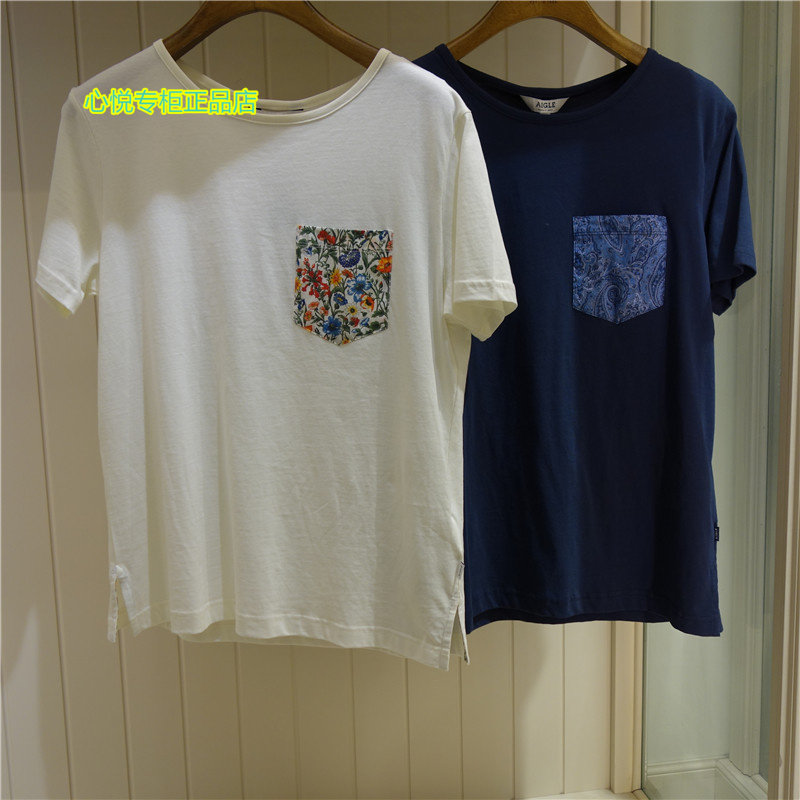 French AIGLE AGao 2022 Spring Summer New woman WS22WTE04 LIB short sleeve round neck T-shirt Q0464 Q0465