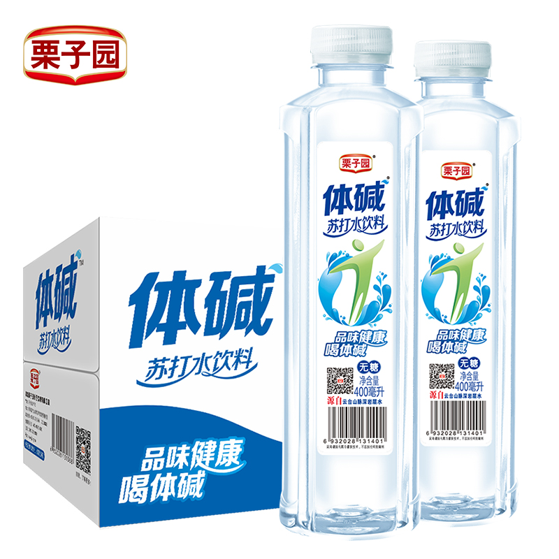 栗子园 无气无糖 弱碱性苏打水 400ml*24瓶 图1