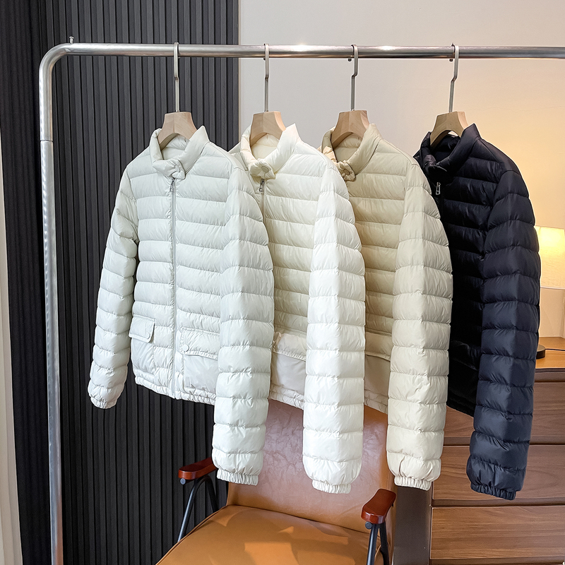 High-End 90% Goose down Stand Collar Lightweight down Jacket for Women, Short Style, 2025 Autumn and Winter New Model, Petite Goose down Jacket, Thin Coat