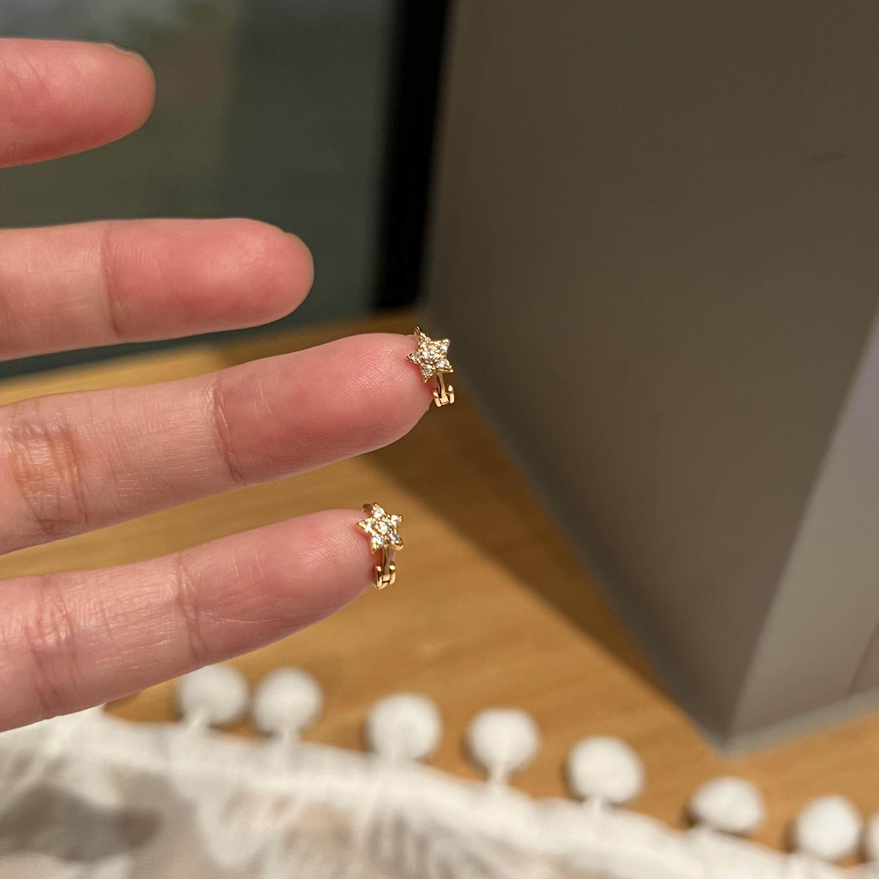 超闪mini星星耳环女新款秋冬耳针轻奢小众高级感气质百搭耳扣耳饰