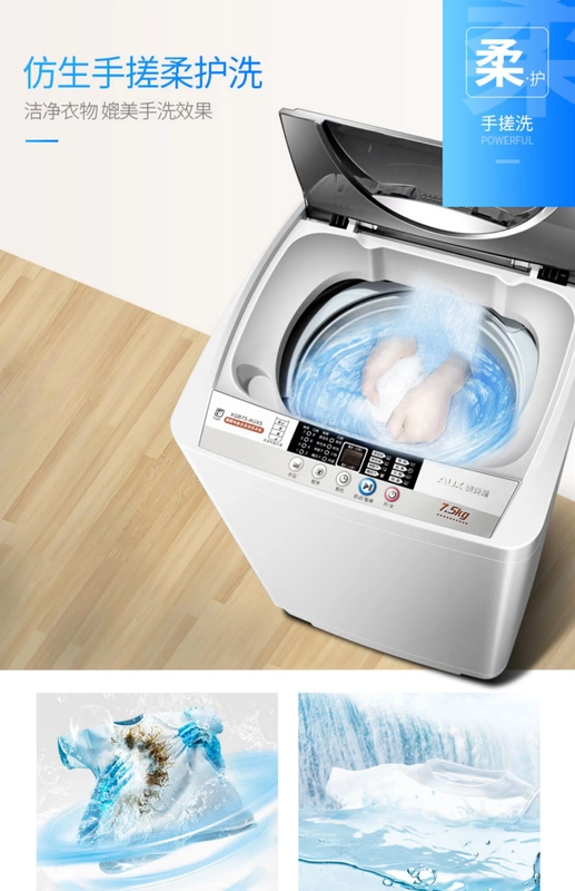 Máy giặt tự động 7,5 kg hộ gia đình nhỏ cho thuê ký túc xá nhà máy giặt sóng - May giặt máy giặt cửa ngang loại nào tốt