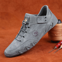 Western Regions Camel Leather Octopus Mens Shoes Youth Sneakers Mens Breathable Set Foot Peas Shoes Lazy Shoes