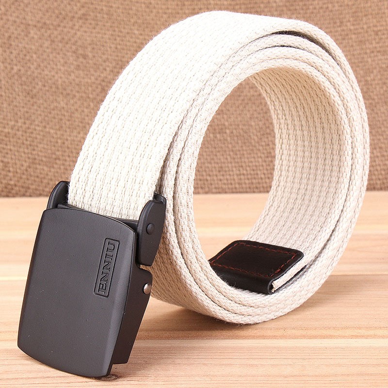 ENNIU đai vải dày vành đai ngoài trời giản dị nam phiên bản Hàn Quốc của các nhà sản xuất vành đai thủy triều có thể được tùy chỉnh LOGO - Thắt lưng thắt lưng cá sấu
