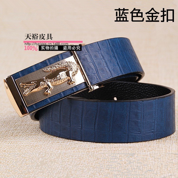 Thắt lưng nam khóa tự động Thắt lưng da lớp trên cùng Thắt lưng nam kinh doanh mới - Thắt lưng nịt bụng latex