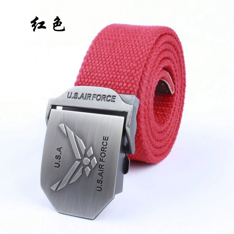 Air Force New Canvas Belt Men Quần dày dệt thường Quần dày Thắt lưng dài - Thắt lưng